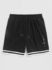 ZAFUL Short de Survêtement Lettre Graphique Panneau Rayé Xl Noir