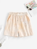 ZAFUL Short de Survêtement Teinté Visage Souriant avec Poche L Orange clair