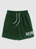 ZAFUL Short de Sweat Lettre OAKLAND Brodée à Cordon en Molleton Doublé Style Blokecore S Vert profond