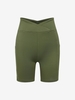 ZAFUL Short de Vélo en Couleur Unie à Taille Plissée S Vert profond