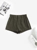 ZAFUL Short en Couleur Unie à Taille Haute avec Poches S Café profond