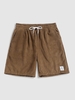 ZAFUL Short en Couleur Unie en Velours Côtelé à Cordon M Café