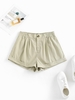 ZAFUL Short en Couleur Unie Ourlet à Revers S Café lumière
