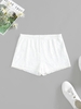 ZAFUL Short en Dentelle à Doublure en Couleur Unie M Blanc