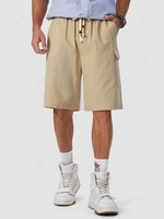ZAFUL Short Longueur à Genou Simple avec Poche à Cordon M Café lumière