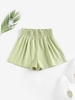 ZAFUL Short Plissé en Couleur Unie à Taille Empire M Vert