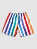 ZAFUL Short Rayé Coloré Arc-en-ciel M