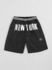 ZAFUL Short Rayures Fines Motif de Lettre NEW YORK à Cordon Streetwear L Noir