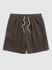 ZAFUL Short Simple Texturé avec Poche en Velours Côtelé à Cordon M Café profond