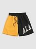 ZAFUL Short Sportif Bicolore Contrastant à Imprimé Lettre M Jaune