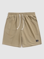 ZAFUL Short Texturé en Couleur Unie à Cordon M Café