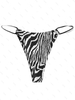 ZAFUL Slip Bikini Zèbre Rayé à Cordon S Noir