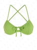 ZAFUL Soutien-gorge de Bikini Côtelé Rembourré Noué à Armature L Vert