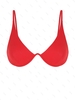 ZAFUL Soutien-gorge de Bikini Rembourré Côtelé en Couleur Unie à Armature M Rouge