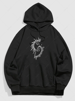 ZAFUL Sweat à Capuche à Céleste Brodée Lune du Streetwear Esthétique Y2K S Noir