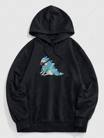ZAFUL Sweat à Capuche à Imprimé Chien Animal Streetwear Xl Noir