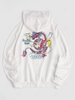 ZAFUL Sweat à Capuche à Imprimé Dragon en Dansant L Blanc