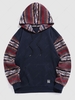 ZAFUL Sweat à Capuche à Imprimé Ethnique en Blocs de Couleurs en Laine M Bleu profond