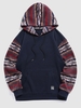 ZAFUL Sweat à Capuche à Imprimé Ethnique en Blocs de Couleurs en Laine Xl Bleu profond