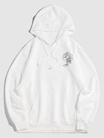 ZAFUL Sweat à Capuche à Imprimé Fleur du Streetwear Xl Blanc