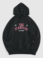ZAFUL Sweat à Capuche à Imprimé Lettre avec Poche Streetwear S Noir