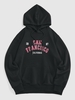 ZAFUL Sweat à Capuche à Imprimé Lettre avec Poche Streetwear Xl Noir