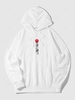 ZAFUL Sweat à Capuche à Imprimé Soleil Graphique Streetwear L Blanc