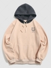 ZAFUL Sweat à Capuche à Imprimé Visage Dessin Animé en Blocs de Couleurs en Laine du Streetwear Xl Café lumière