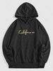 ZAFUL Sweat à Capuche à Motif de Californie du Streetwear L Noir