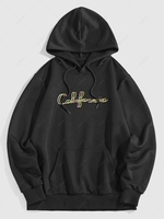 ZAFUL Sweat à Capuche à Motif de Californie du Streetwear M Noir