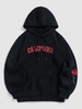ZAFUL Sweat à Capuche à Rose Lettre CALIFORNIA Brodée à Doublure en Laine Xl Noir