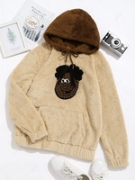 ZAFUL Sweat à Capuche 3D Poupée Amusant en Deux Couleurs Xl Café lumière