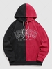 ZAFUL Sweat à Capuche Bicolore à Lettre LOS ANGELES en Laine Xl Rouge