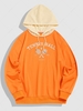 ZAFUL Sweat à Capuche Boule de Tennis Brodé en Blocs de Couleurs Streetwear M Orange foncé