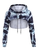 ZAFUL Sweat à Capuche Court Teinté de Grande Taille 2xl Bleu profond
