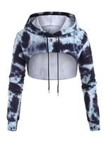 ZAFUL Sweat à Capuche Court Teinté de Grande Taille 2xl Bleu profond