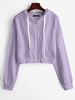 ZAFUL Sweat à Capuche Court Zippé à Cordon S Violet clair
