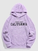 ZAFUL Sweat à Capuche de Lettre Brodée CALIFORNIA M Violet clair