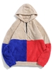 ZAFUL Sweat à Capuche Demi-Zippé Jointif en Blocs de Couleurs S Kaki léger
