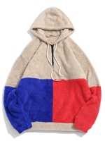 ZAFUL Sweat à Capuche Demi-Zippé Jointif en Blocs de Couleurs S Kaki léger
