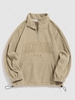 ZAFUL Sweat à Capuche Duveteux CALIFORNIA Brodé Zippé en Laine L Café lumière