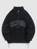 ZAFUL Sweat à Capuche Duveteux CALIFORNIA Brodé Zippé en Laine L Noir
