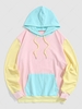 ZAFUL Sweat à Capuche en Blocs de Couleurs avec Poche L Rose clair