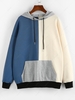 ZAFUL Sweat à Capuche en Blocs de Couleurs Surdimensionné S Bleu de soie