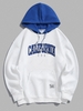 ZAFUL Sweat à Capuche en Blocs de Couleurs Vives avec Lettre CALIFORNIA L Blanc