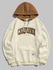ZAFUL Sweat à Capuche en Blocs de Couleurs Vives avec Lettre CALIFORNIA L Café lumière