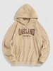 ZAFUL Sweat à Capuche Epais Duveteux Lettre CALIFORNIA OAKLAND Broderie Vintage Xxl Café lumière