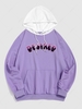 ZAFUL Sweat à Capuche Essentiel Motif de Lettre Desired en Blocs de Couleurs Streetwear Xl Violet clair