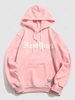 ZAFUL Sweat à Capuche Essentiel Motif de Lettre en Laine S Rose clair