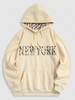 ZAFUL Sweat à Capuche Essentiel Vintage Embellli de Lettre Brodée en Laine du Streetwear S Jaune clair